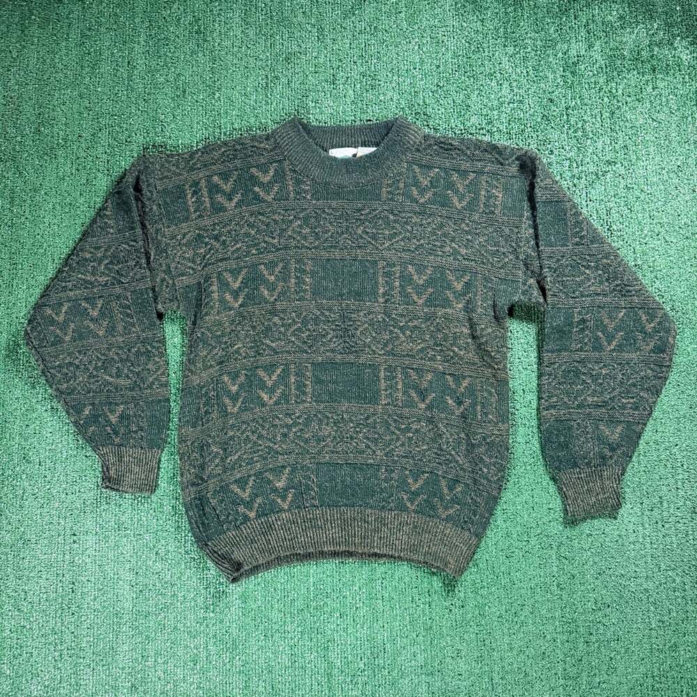Vintage Trails Edge Sweater Crew Neck Knit Pullover Size Large